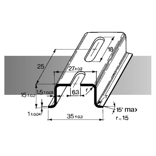 Paigadlusrelss TS35/CF6 35x15x2m